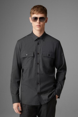 BOGNER Clive Shirt Anthracite melange | VI1379268