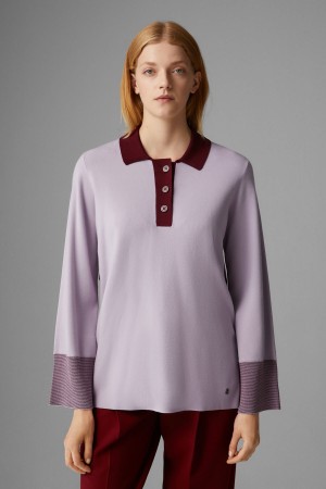 BOGNER Edyta Knit Polo Shirt Lilac | NZ9480512
