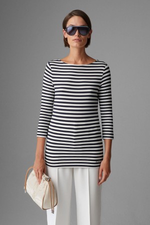 BOGNER Louna Longsleeve Navy Blau Weiß | CF2497163