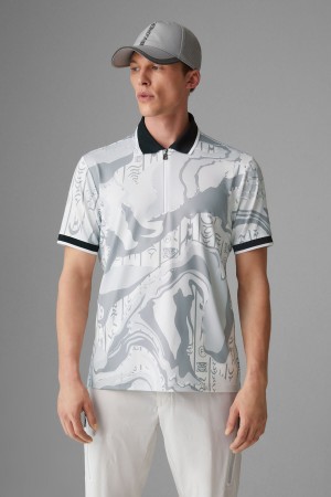 BOGNER Sport Cody Functional Polo Shirt Gray / Off-white | FA2580431
