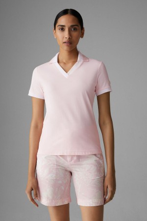 BOGNER Sport Luma Functional Polo Shirt Rosa Weiß | LY0371642