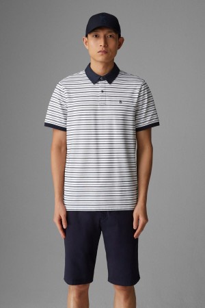 BOGNER Timo Polo Shirt Navy Blau Weiß | NV0681759