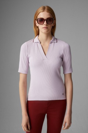 BOGNER Zadie Gestrickt Polo Shirt Lilac | UX5932078