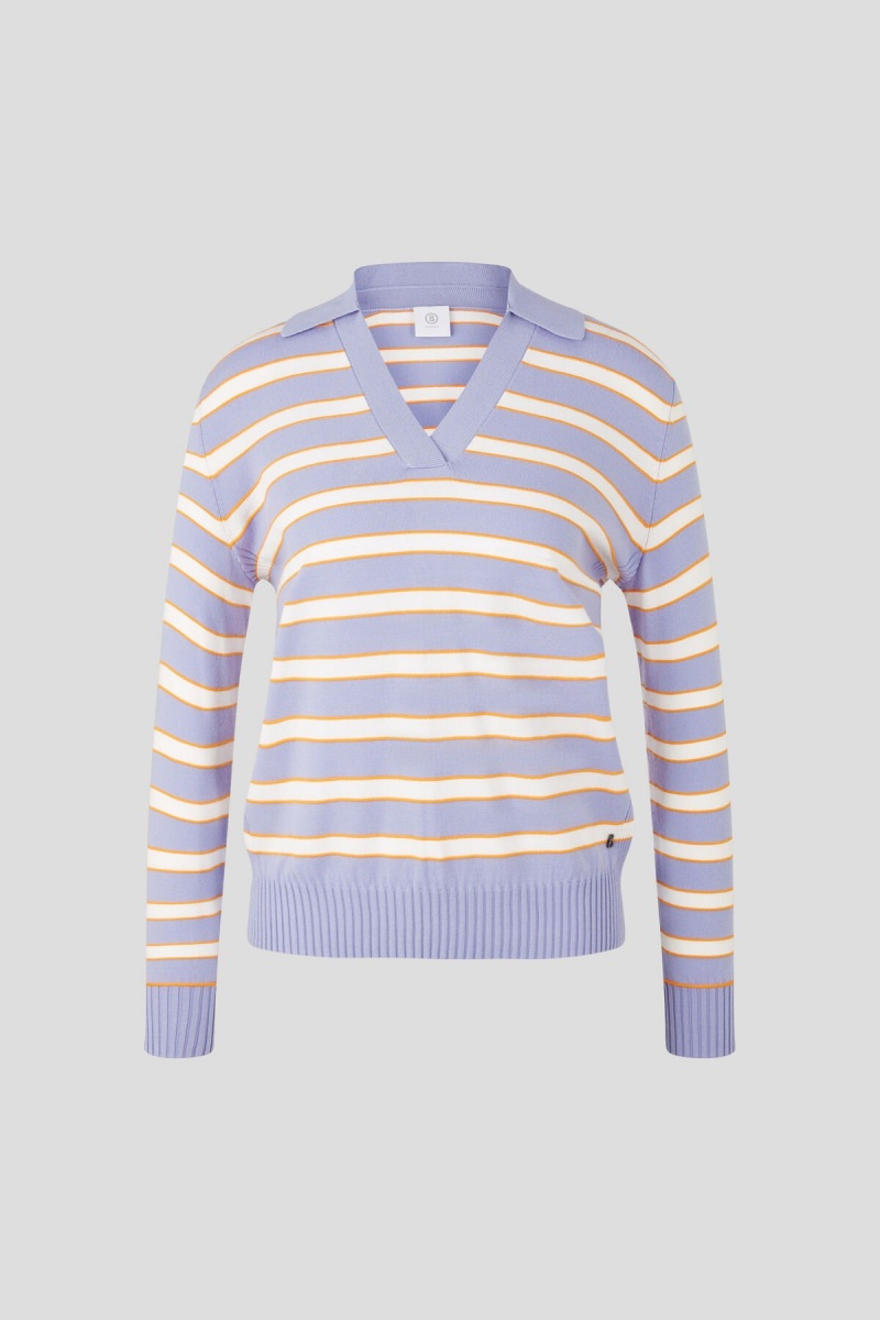 BOGNER Alma Gestrickt Pullover Lilac / Off-white | LX5926874
