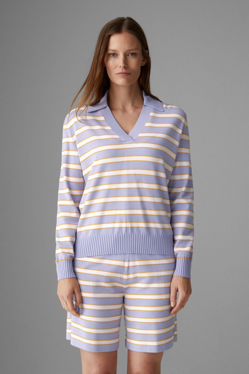 BOGNER Alma Gestrickt Pullover Lilac / Off-white | LX5926874