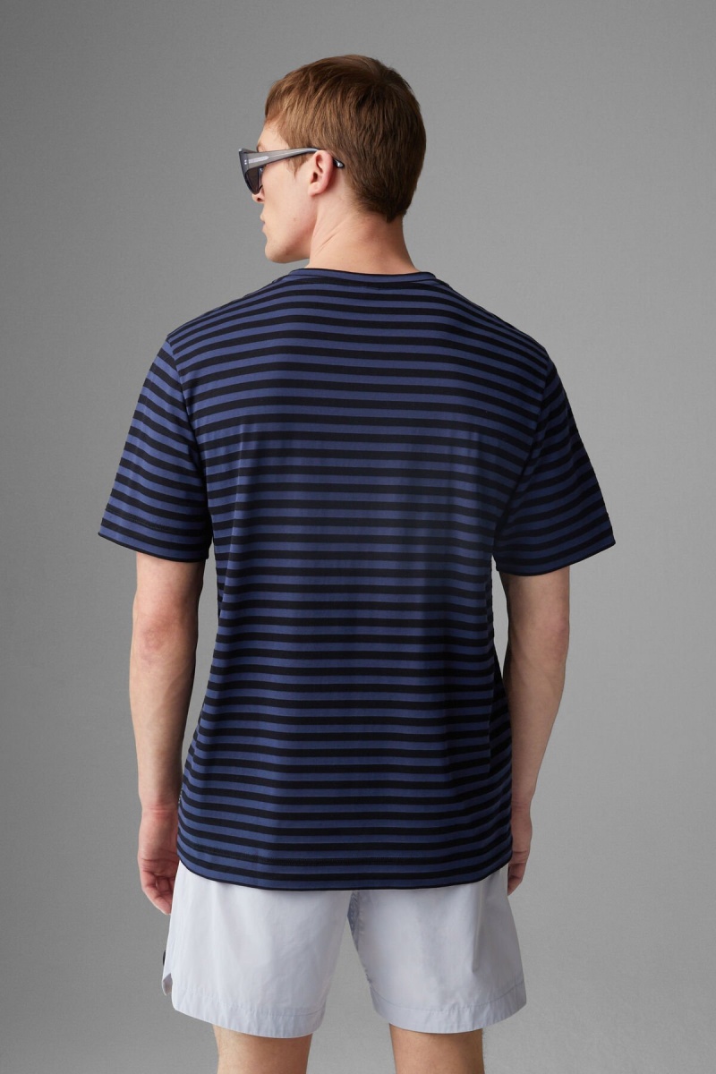 BOGNER Charlie T-shirt Navy Blau Schwarz | VA9607142