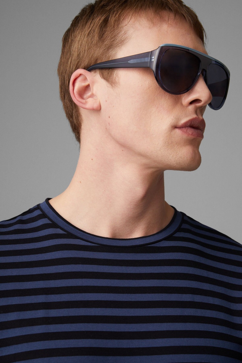 BOGNER Charlie T-shirt Navy Blau Schwarz | VA9607142