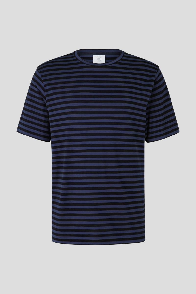 BOGNER Charlie T-shirt Navy Blau Schwarz | VA9607142