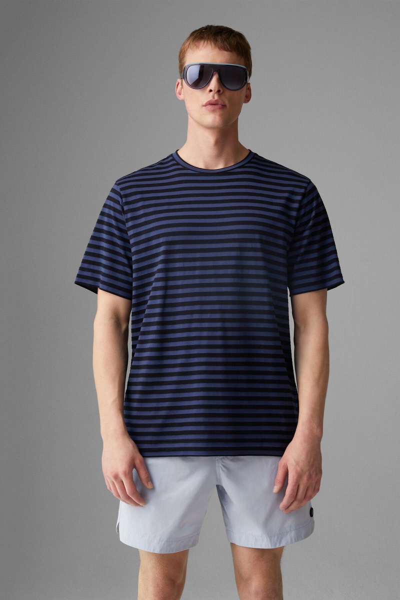 BOGNER Charlie T-shirt Navy Blau Schwarz | VA9607142