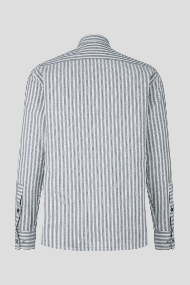BOGNER Clive Flannel Shirt Off-white / Gray | UL7129036