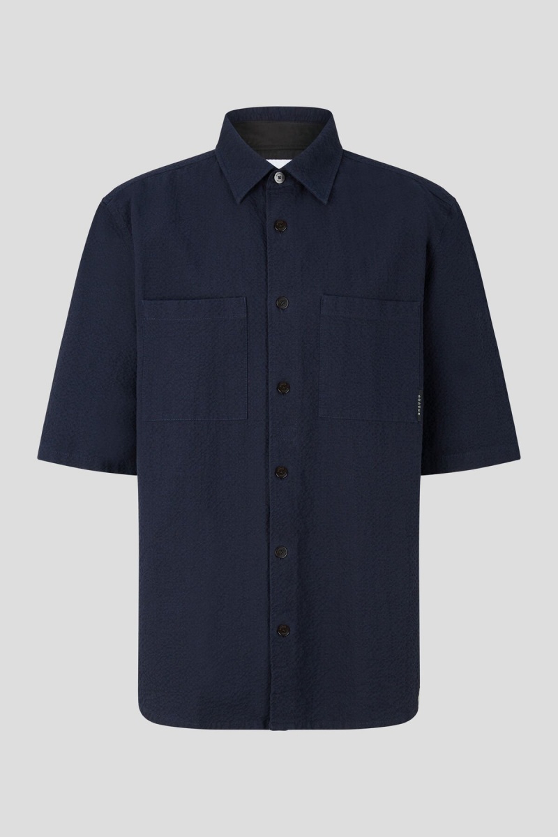 BOGNER Eddy Kurzes-sleeved Shirt Navy Blau | SU8479532