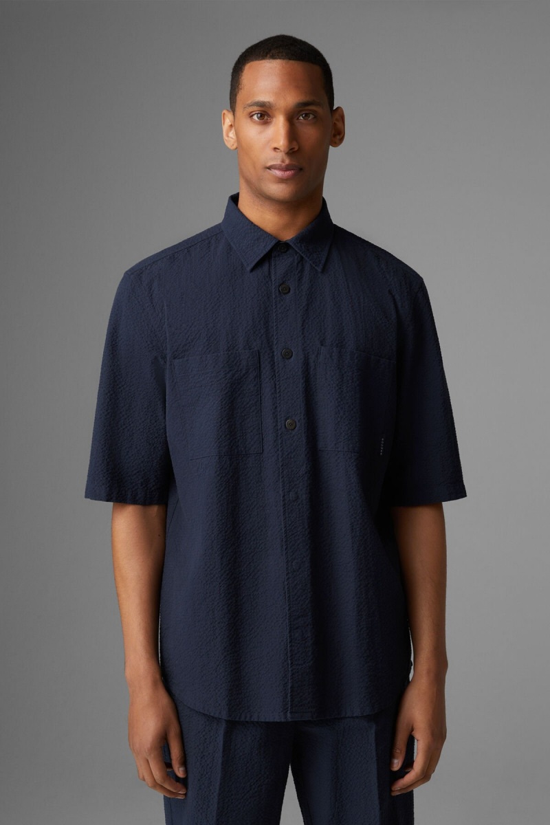 BOGNER Eddy Kurzes-sleeved Shirt Navy Blau | SU8479532