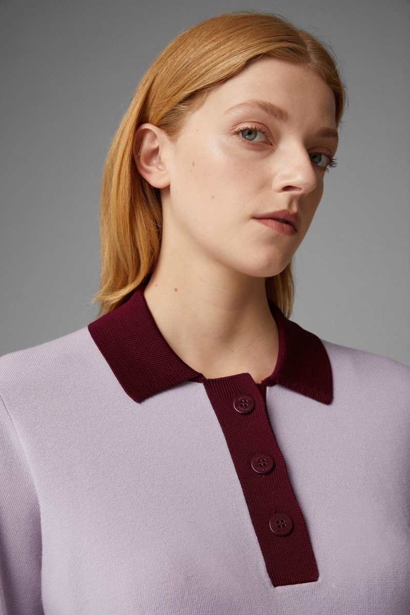 BOGNER Edyta Knit Polo Shirt Lilac | ZO7541982