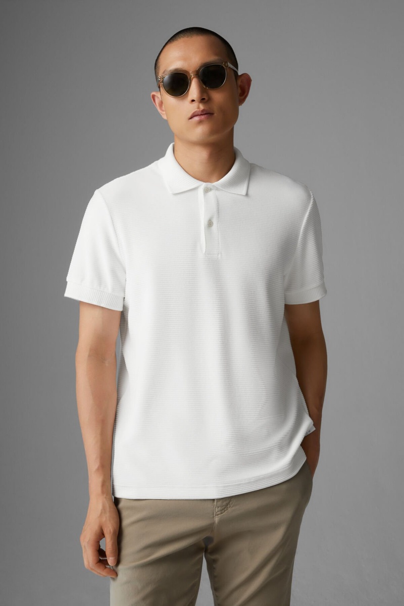 BOGNER Flash Corduroy Polo Shirt Off-white | XT3586942