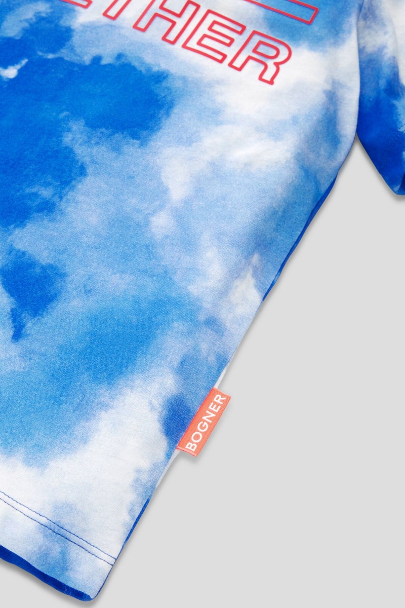 BOGNER Ilyas Kids T-shirt Blau Weiß | UO8671429