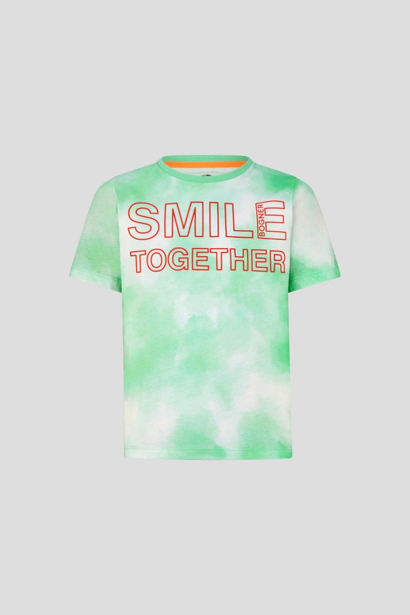 BOGNER Ilyas Kids T-shirt Grün Weiß | SH5387419