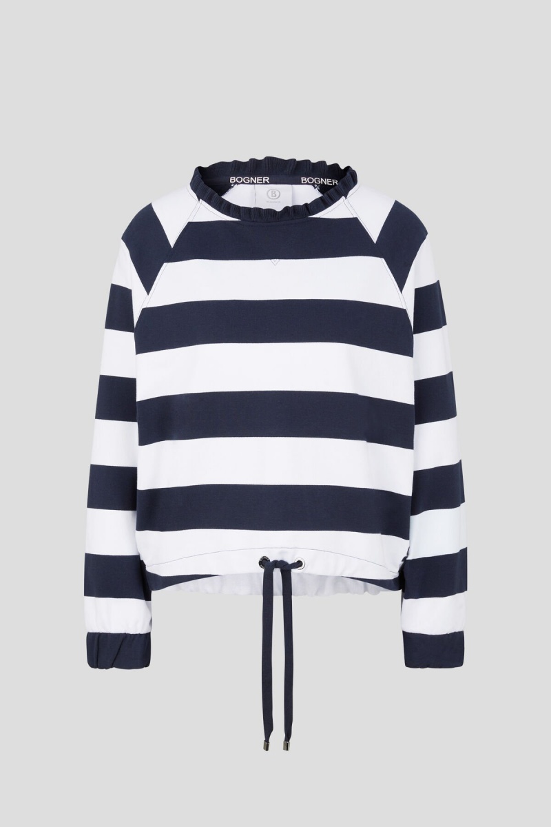BOGNER Imani Sweatshirt Navy Weiß | ON4683190