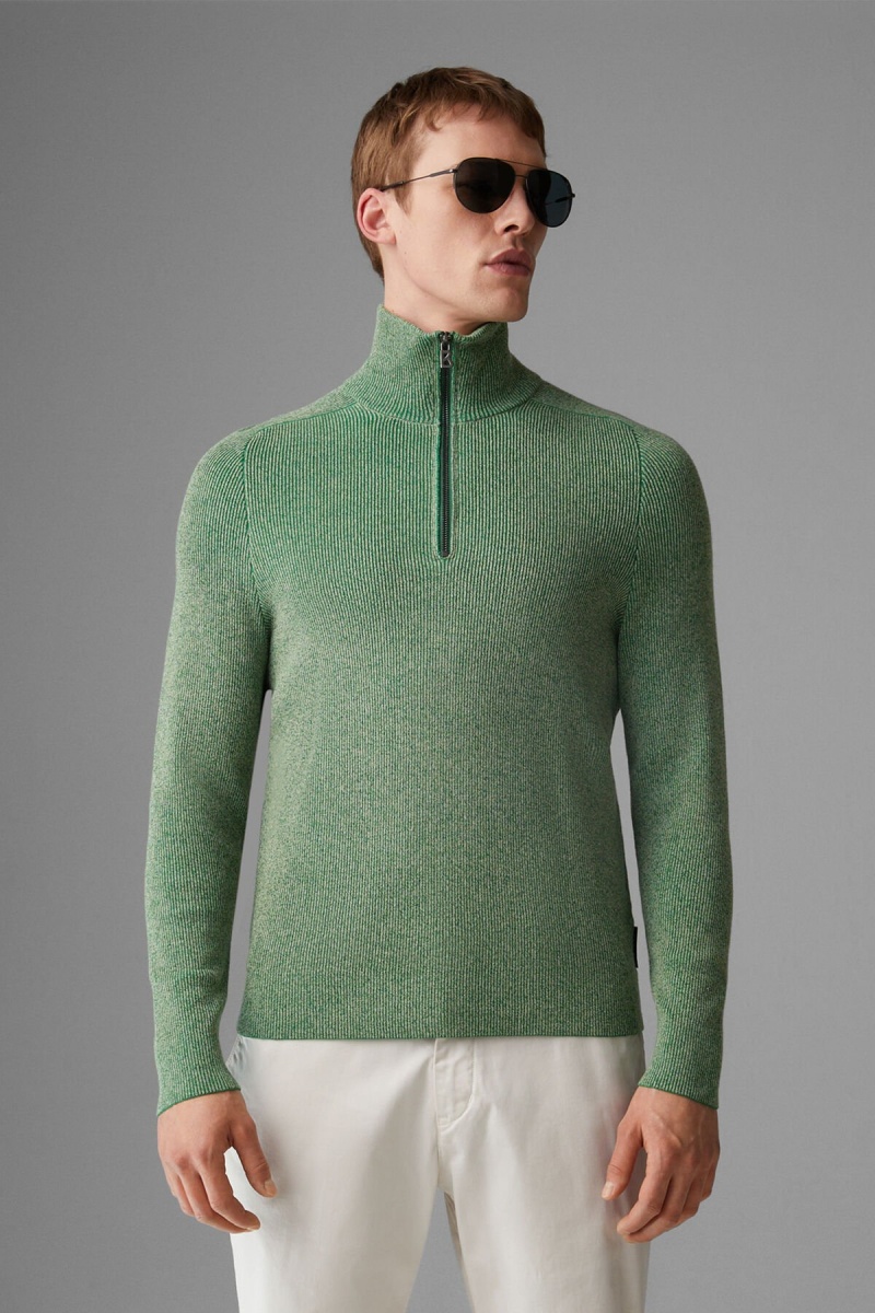 BOGNER Lennard Half-zip Pullover Grün | KT8670139