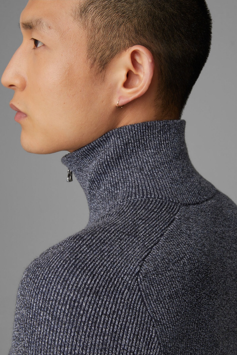 BOGNER Lennard Half-zip Pullover Navy | DR2753694