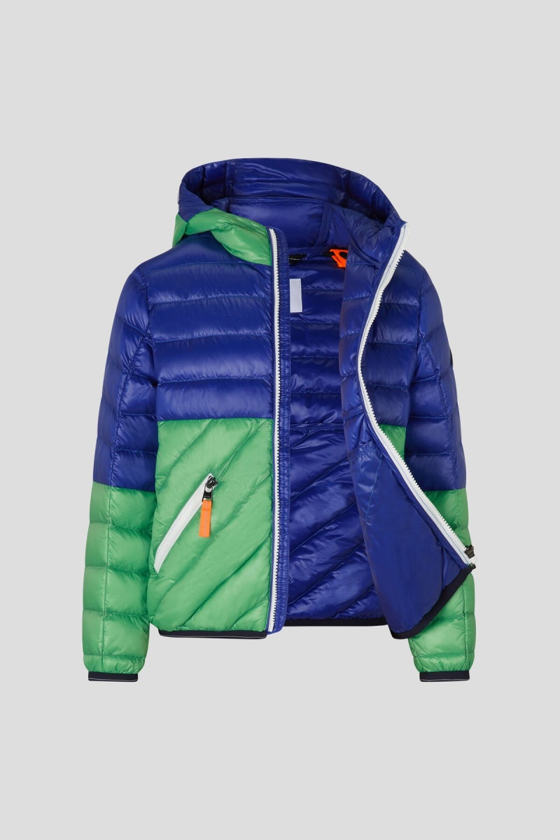 BOGNER Matti Kids Laufschuhe Down Jacket Blau Grün | YJ7254398
