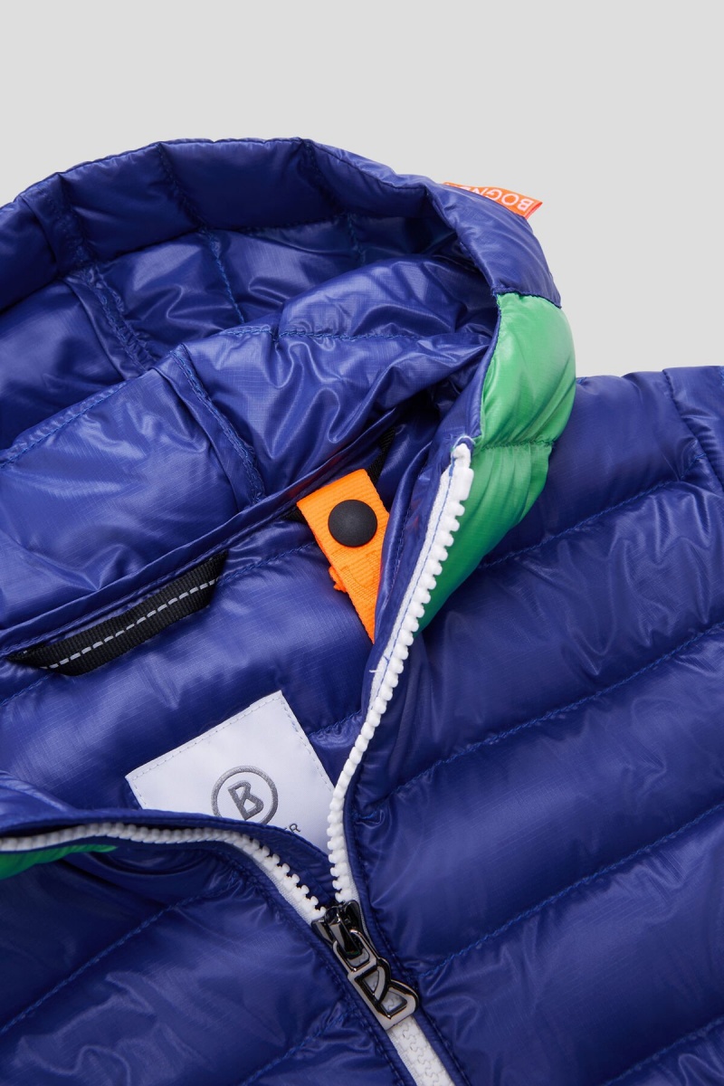 BOGNER Matti Kids Laufschuhe Down Jacket Blau Grün | YJ7254398