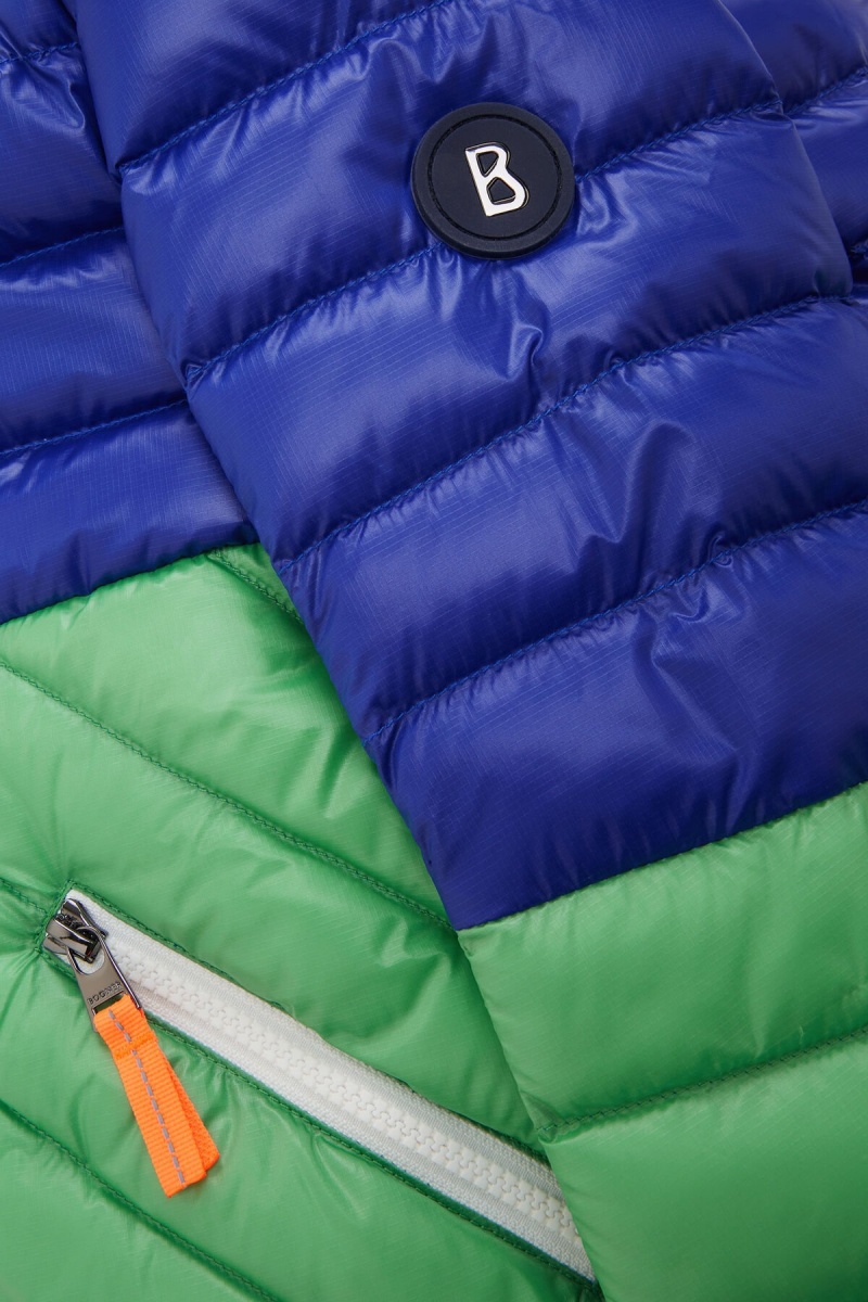 BOGNER Matti Kids Laufschuhe Down Jacket Blau Grün | YJ7254398