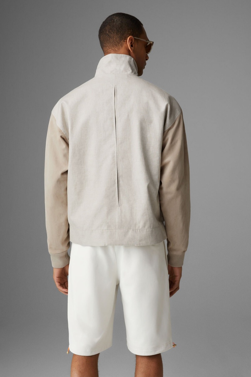 BOGNER Paolo Linen And Leder Blouson Sand | CU0612378