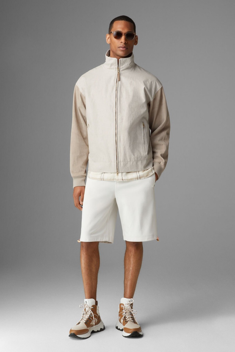 BOGNER Paolo Linen And Leder Blouson Sand | CU0612378