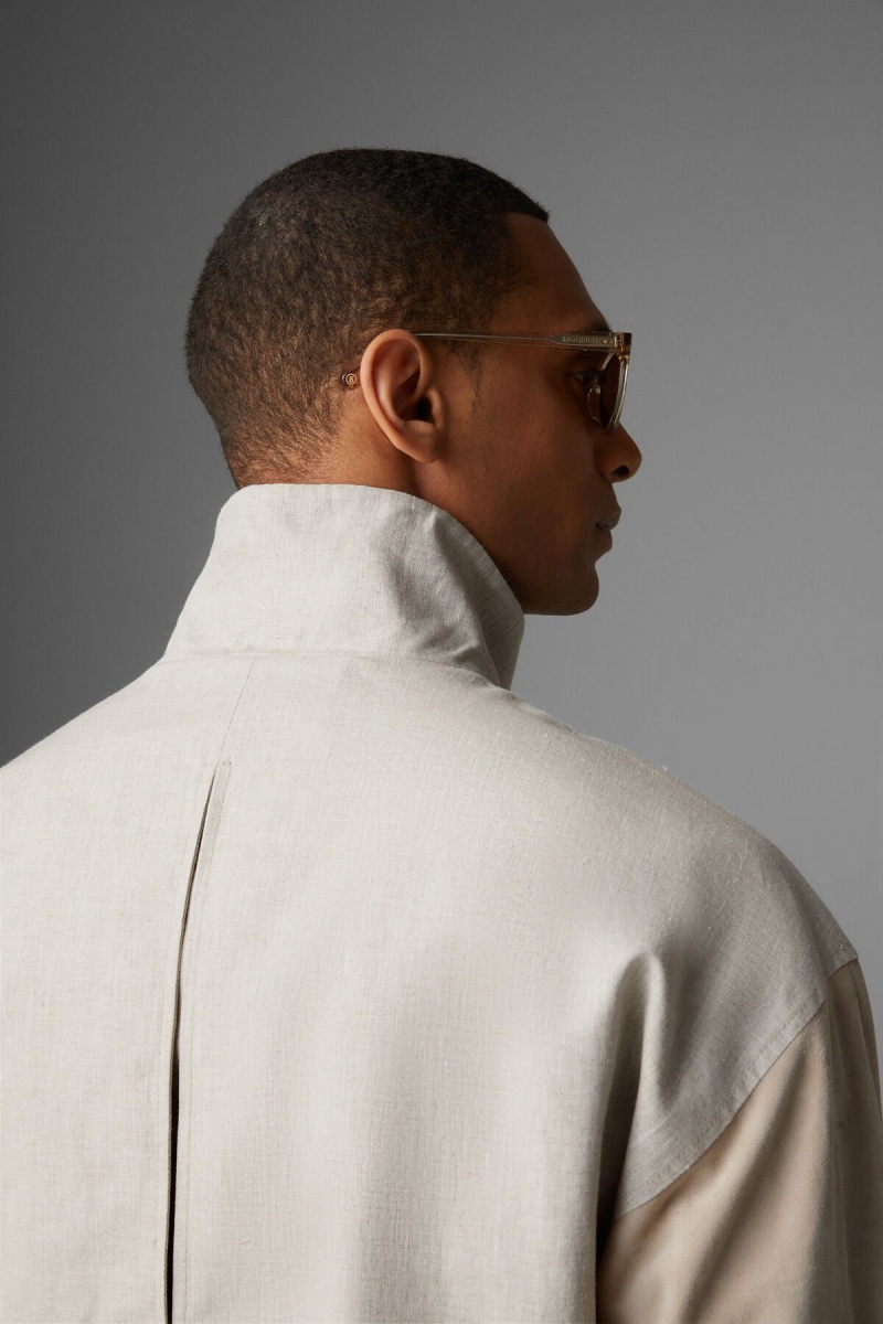 BOGNER Paolo Linen And Leder Blouson Sand | CU0612378