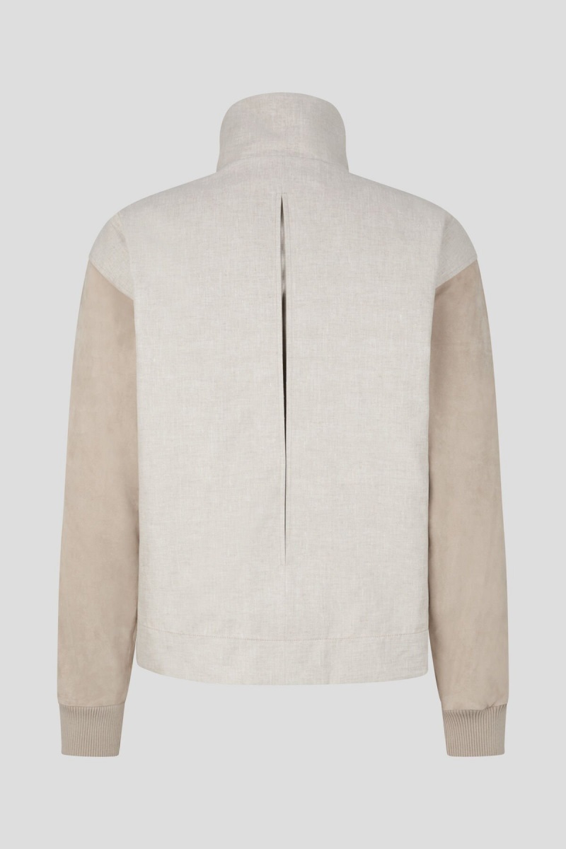 BOGNER Paolo Linen And Leder Blouson Sand | CU0612378