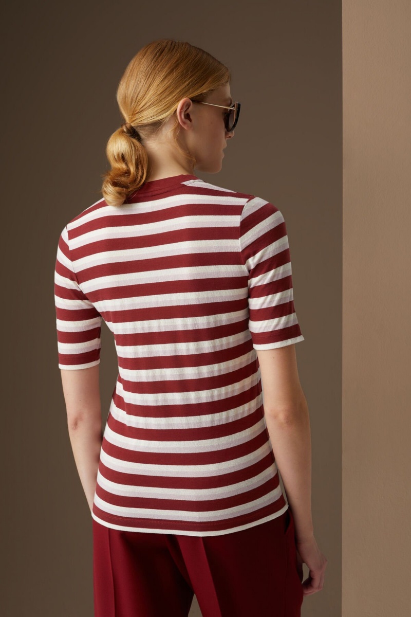 BOGNER Rabea Gestrickt Top Bordeaux / Off-white | DK6879213