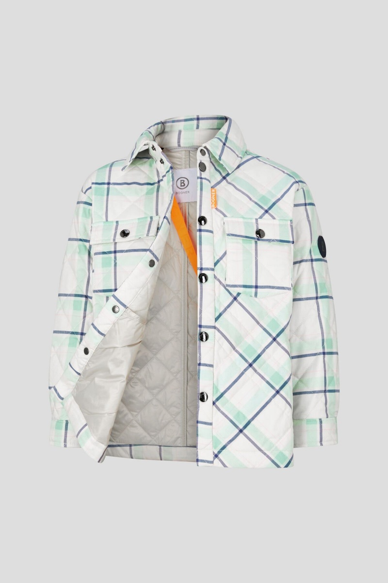 BOGNER Rio Kids Shirt Jacket Grün Blau | XV5601824