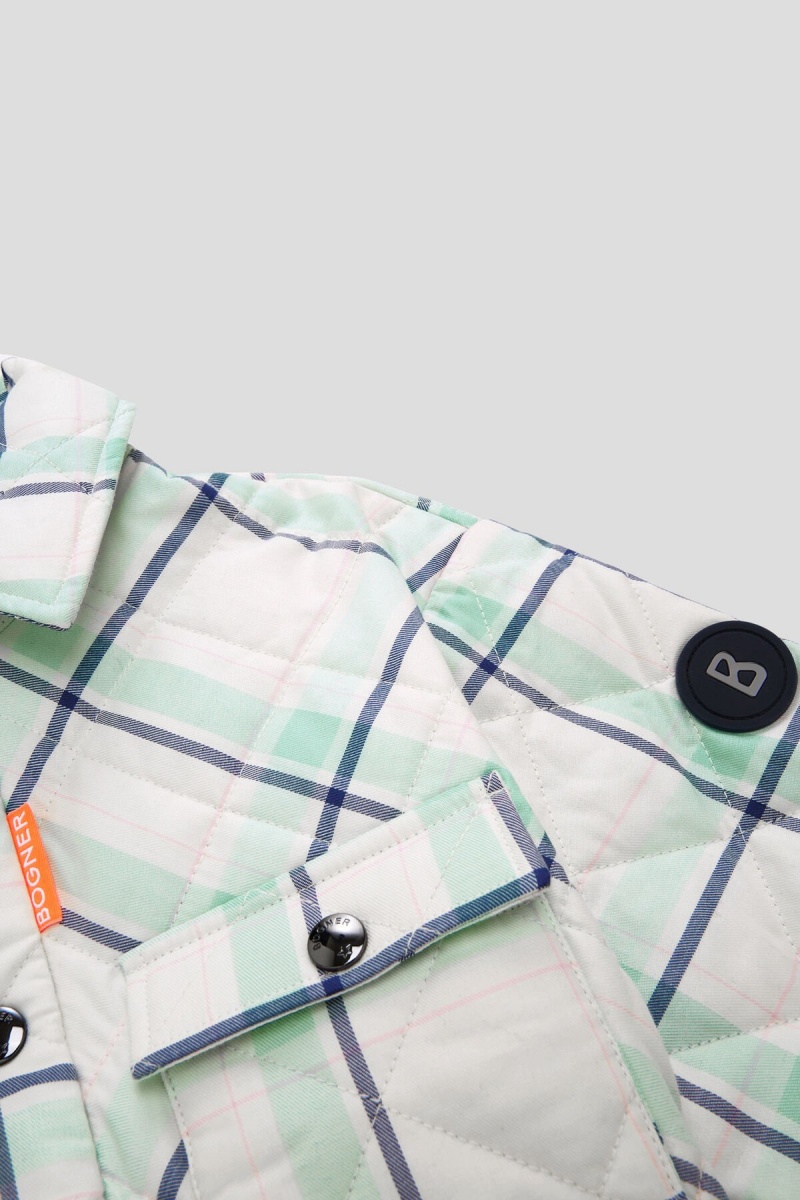 BOGNER Rio Kids Shirt Jacket Grün Blau | XV5601824