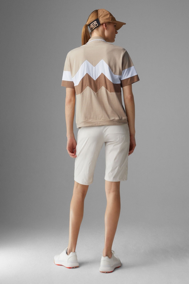 BOGNER Sport Anabel Polo Shirt Beige Weiß | YA1874509