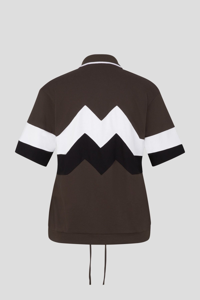 BOGNER Sport Anabel Polo Shirt Braun Schwarz Weiß | IN4062978