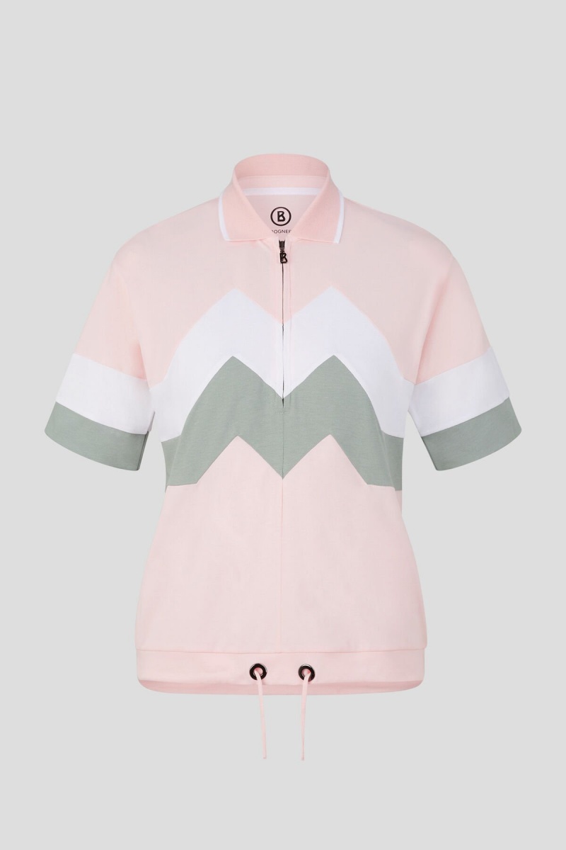 BOGNER Sport Anabel Polo Shirt Rosa Weiß | BF1570342