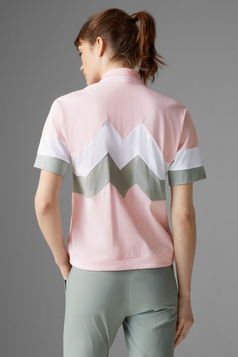 BOGNER Sport Anabel Polo Shirt Rosa Weiß | YH4306185