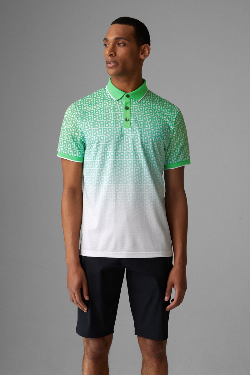 BOGNER Sport Arno Functional Polo Shirt Grün Weiß | AB0567183