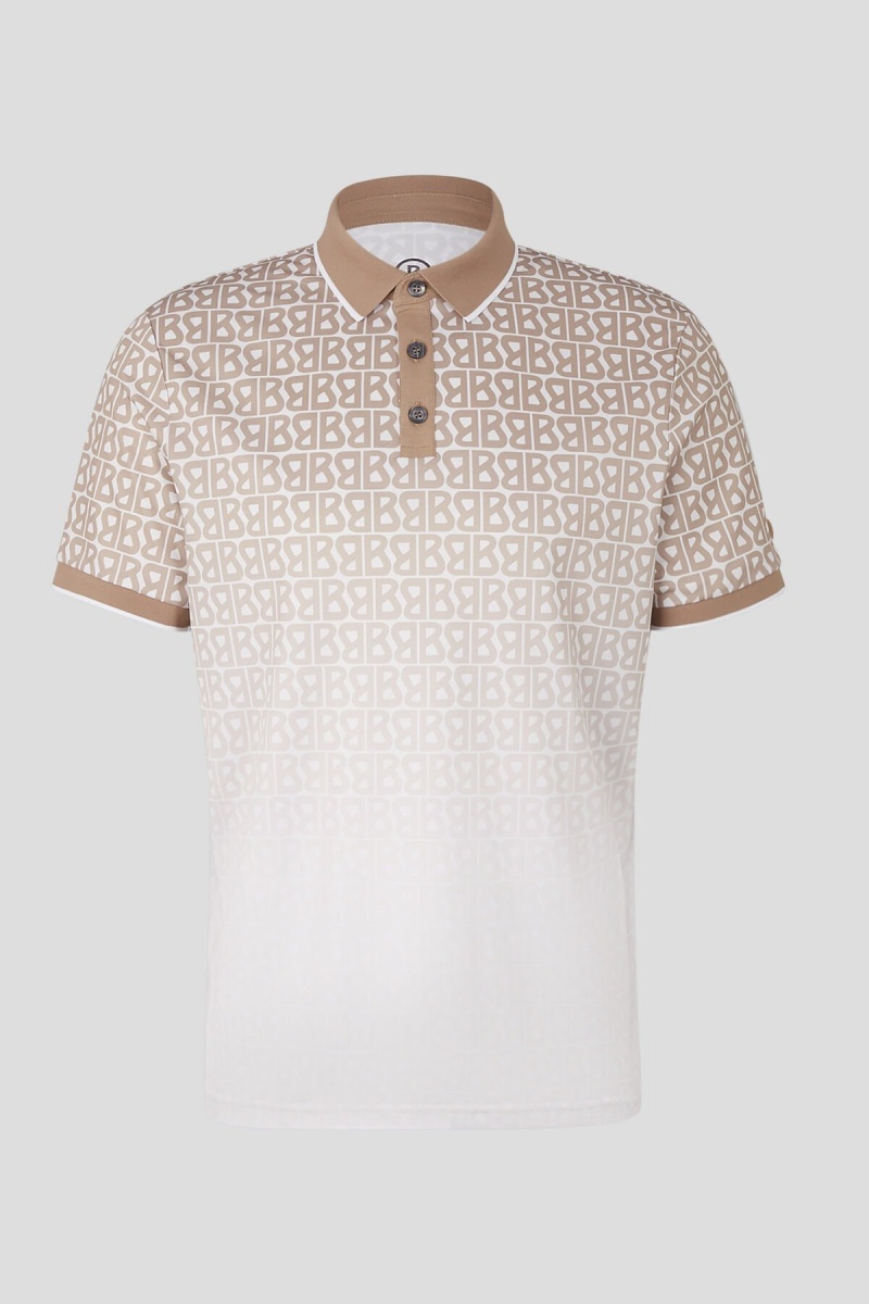 BOGNER Sport Arno Functional Polo Shirt Braun Weiß | WE0986147