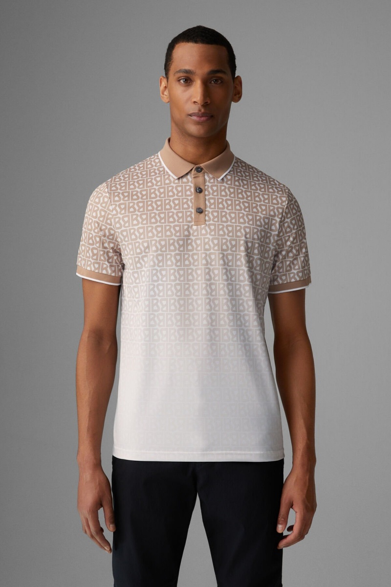 BOGNER Sport Arno Functional Polo Shirt Braun Weiß | WE0986147