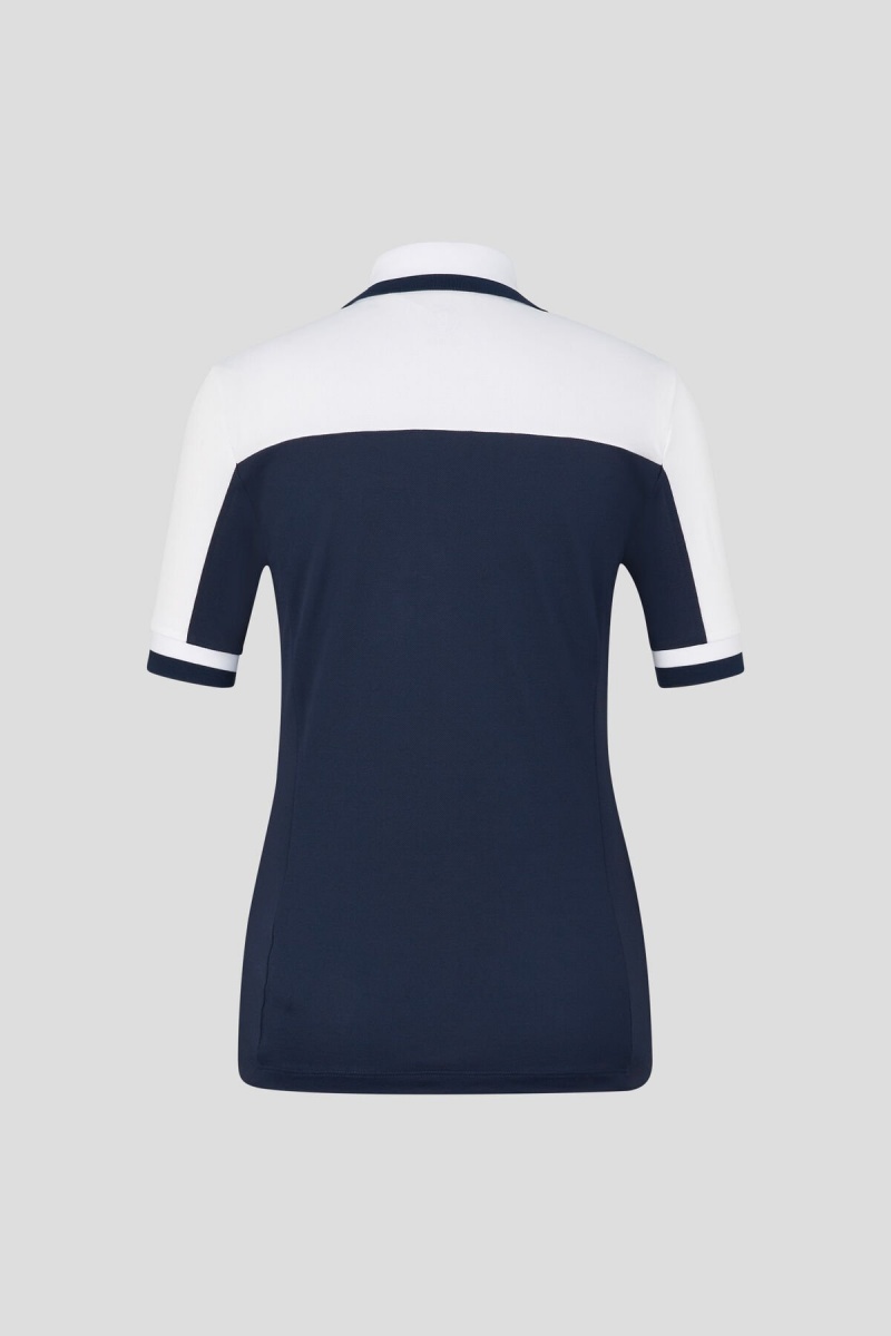 BOGNER Sport Carolin Functional Polo Shirt Dunkelblau Weiß | VC0832765