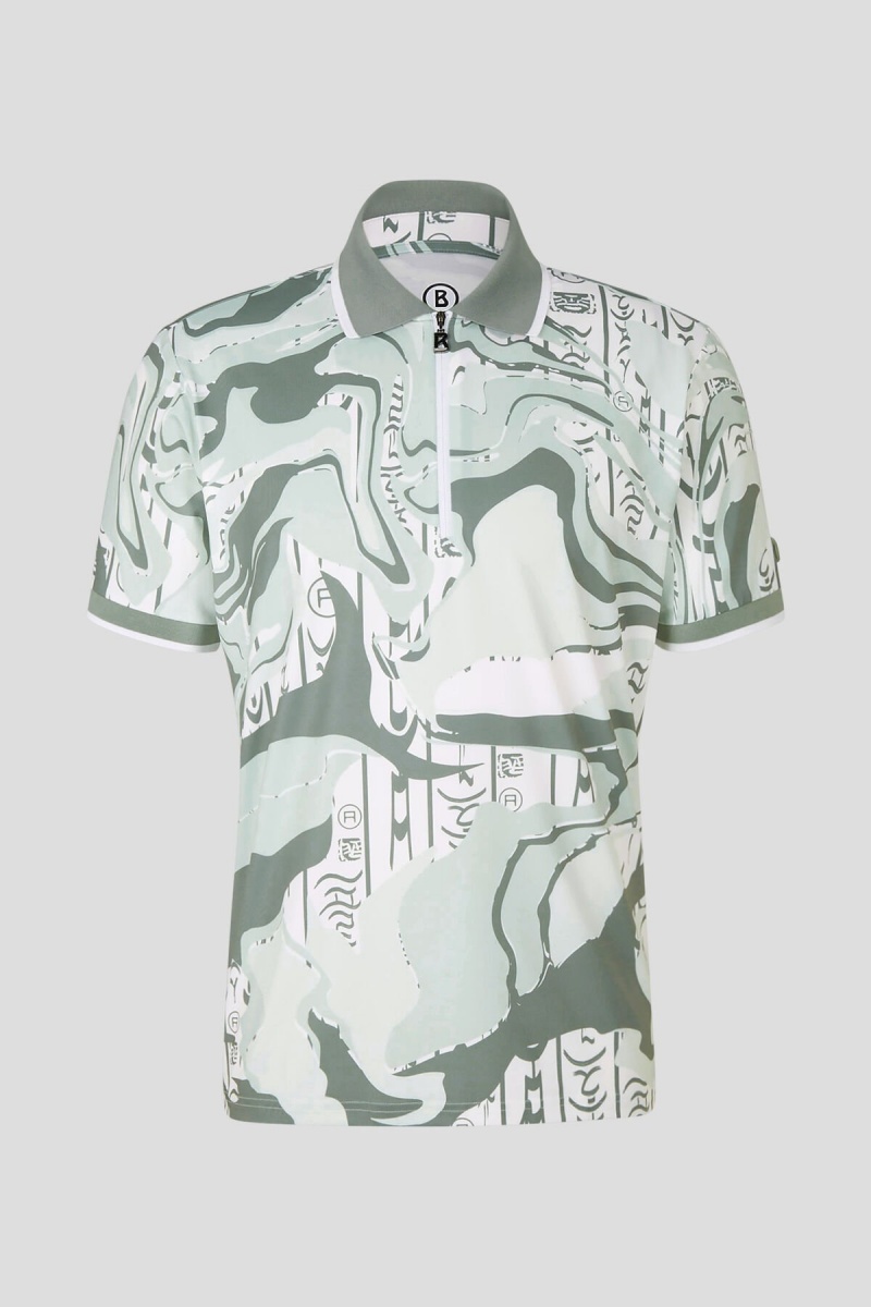 BOGNER Sport Cody Functional Polo Shirt Grün Weiß | OF4712035