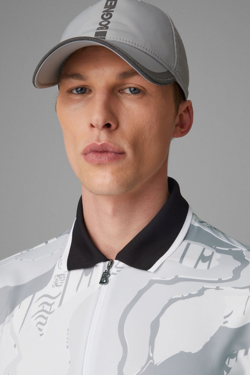 BOGNER Sport Cody Functional Polo Shirt Gray / Off-white | FA2580431