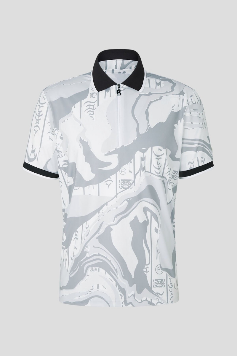 BOGNER Sport Cody Functional Polo Shirt Gray / Off-white | FA2580431