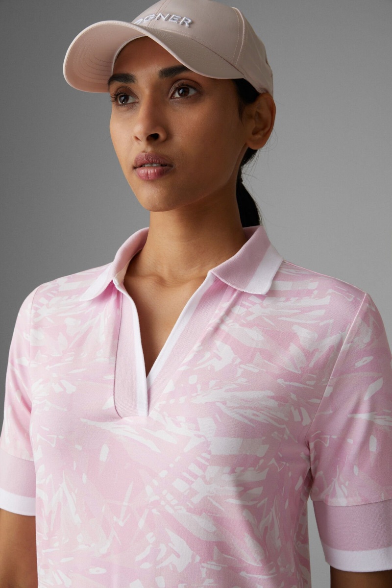 BOGNER Sport Elonie Functional Polo Shirt Rosa Weiß | TM0835492