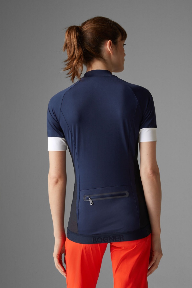 BOGNER Sport Fritzi Bike Shirt Navy Blau Orange | WK7916420