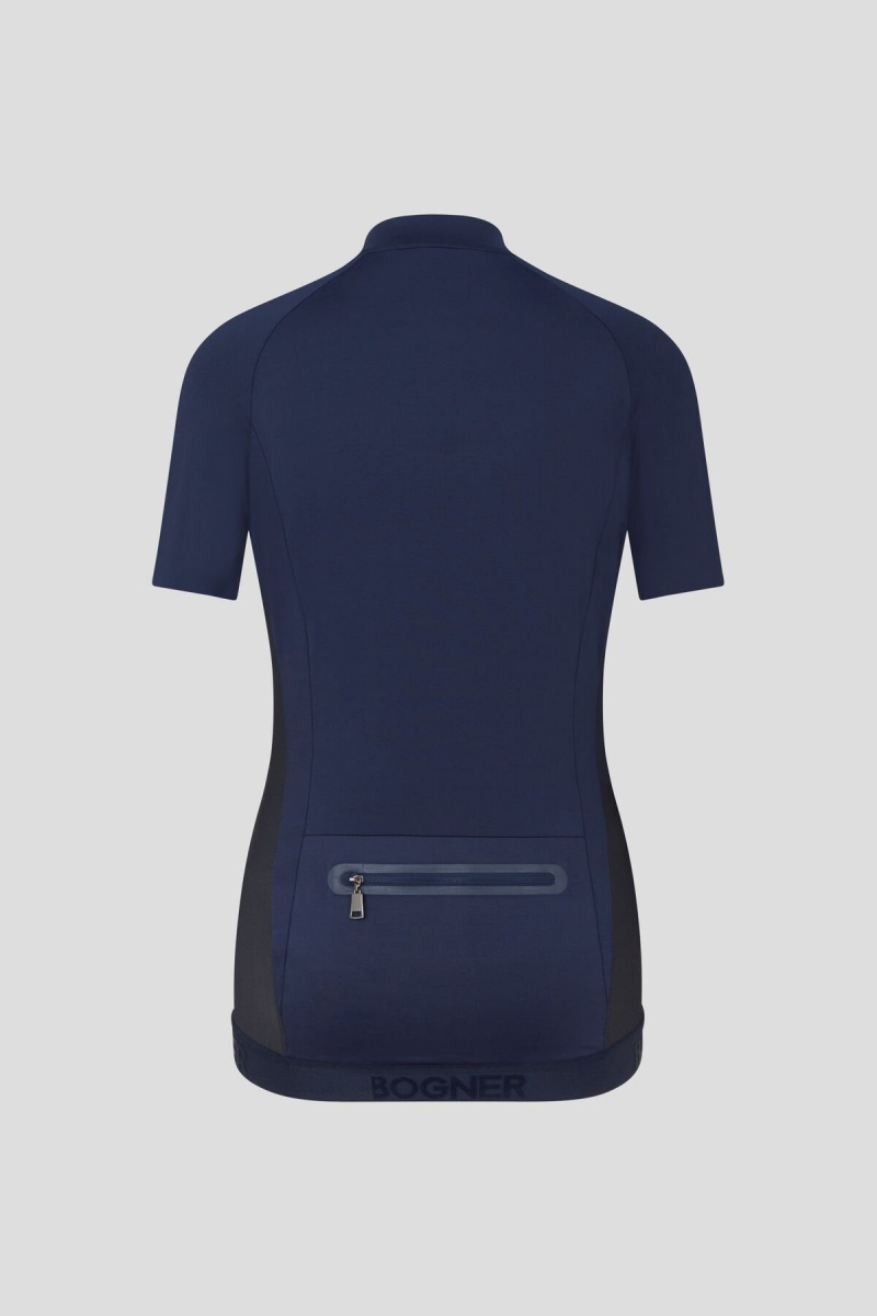 BOGNER Sport Fritzi Bike Shirt Navy Blau Orange | WK7916420