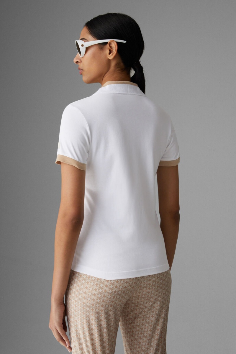 BOGNER Sport Luma Functional Polo Shirt Weiß Beige | PR3178056