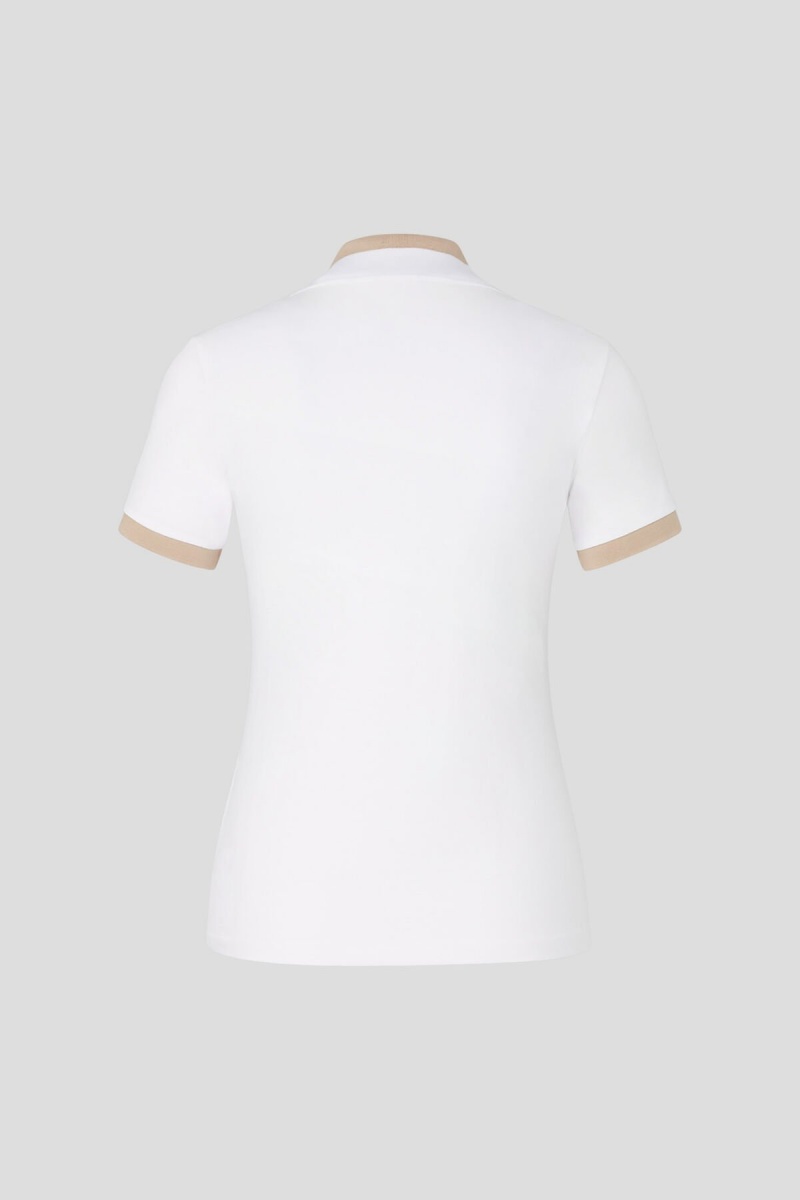 BOGNER Sport Luma Functional Polo Shirt Weiß Beige | PR3178056