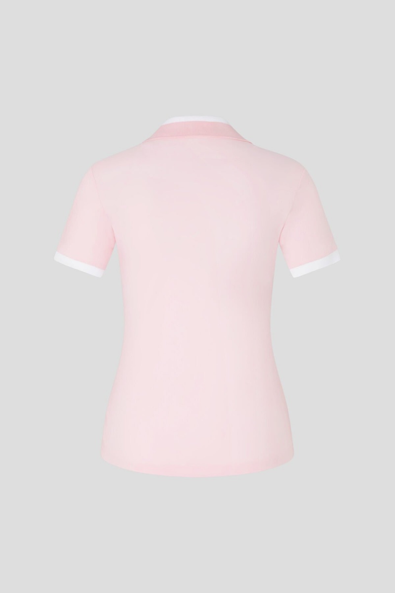 BOGNER Sport Luma Functional Polo Shirt Rosa Weiß | LY0371642